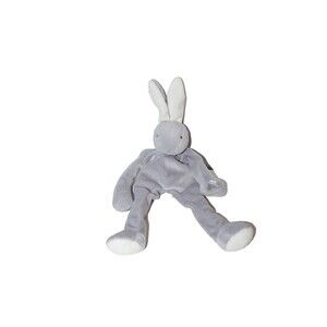 Bunnies By The Bay Gray Rabbit Plush Pacifier Paci Holder Baby Floppy Lovey 12in